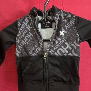 Hurley Kids Black and Gray Graphic Hoodie